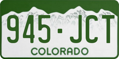 CO license plate 945JCT