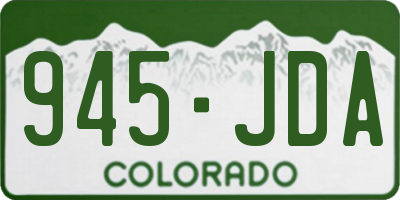 CO license plate 945JDA