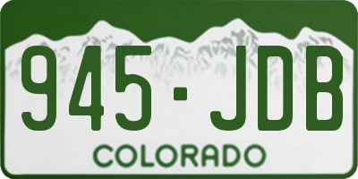 CO license plate 945JDB