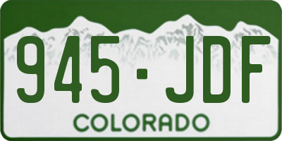 CO license plate 945JDF