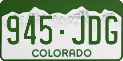 CO license plate 945JDG