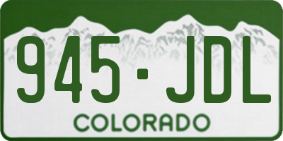 CO license plate 945JDL