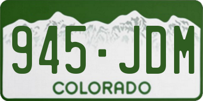 CO license plate 945JDM