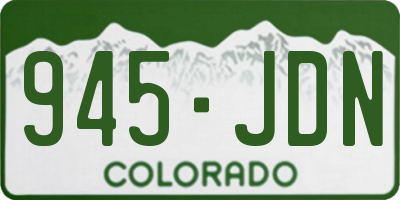 CO license plate 945JDN