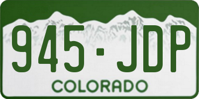 CO license plate 945JDP