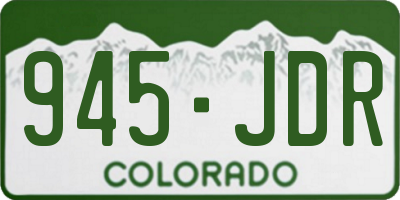 CO license plate 945JDR