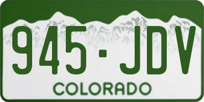 CO license plate 945JDV