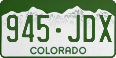 CO license plate 945JDX