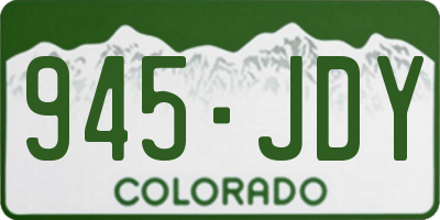CO license plate 945JDY