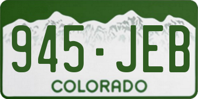CO license plate 945JEB