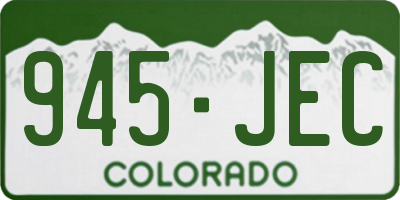 CO license plate 945JEC