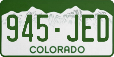 CO license plate 945JED