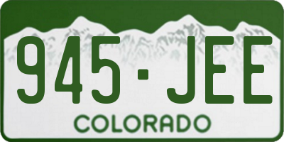CO license plate 945JEE