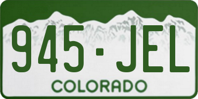 CO license plate 945JEL