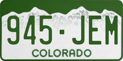 CO license plate 945JEM