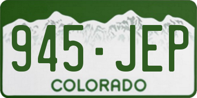 CO license plate 945JEP