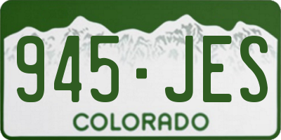 CO license plate 945JES