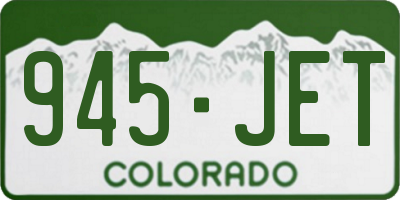CO license plate 945JET