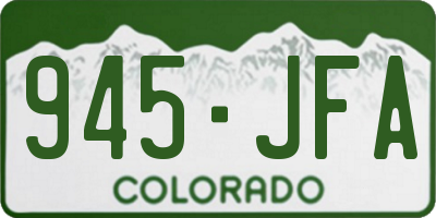 CO license plate 945JFA