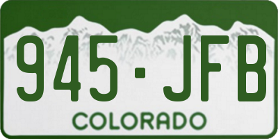 CO license plate 945JFB