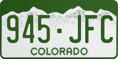 CO license plate 945JFC