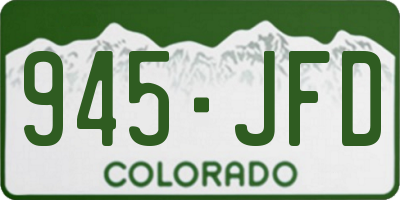 CO license plate 945JFD