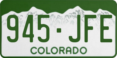 CO license plate 945JFE