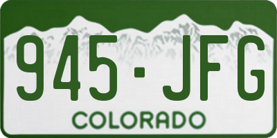 CO license plate 945JFG