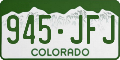 CO license plate 945JFJ