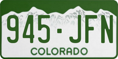 CO license plate 945JFN