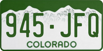 CO license plate 945JFQ