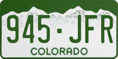 CO license plate 945JFR