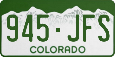 CO license plate 945JFS