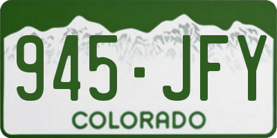 CO license plate 945JFY