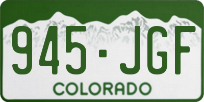CO license plate 945JGF