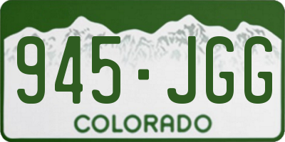 CO license plate 945JGG