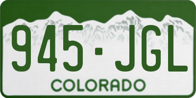 CO license plate 945JGL