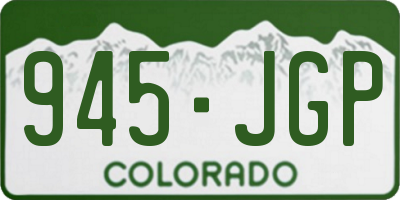 CO license plate 945JGP