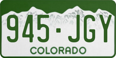 CO license plate 945JGY
