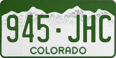 CO license plate 945JHC