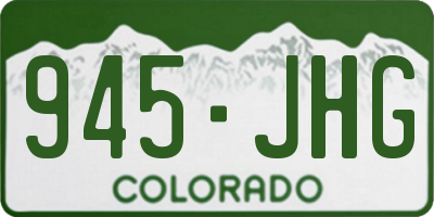 CO license plate 945JHG