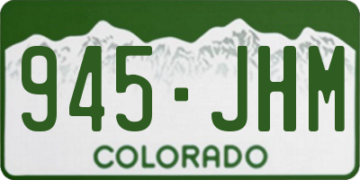 CO license plate 945JHM