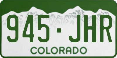 CO license plate 945JHR