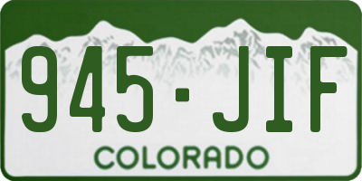 CO license plate 945JIF