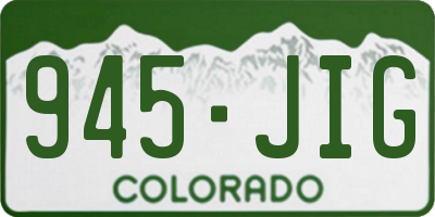 CO license plate 945JIG
