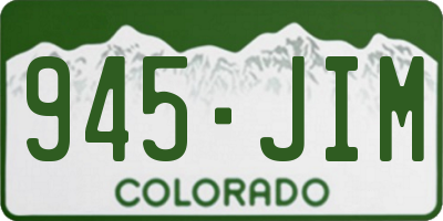 CO license plate 945JIM