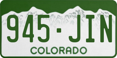 CO license plate 945JIN