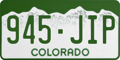 CO license plate 945JIP