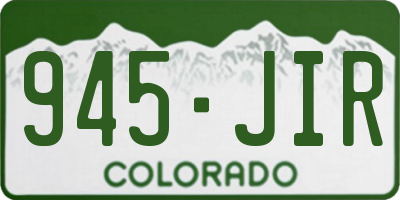 CO license plate 945JIR