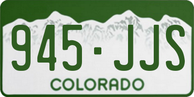 CO license plate 945JJS